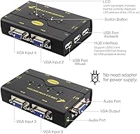 JideTech 4-Port VGA KVM Switch with USB Hub and Audio Support — image 2