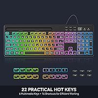 MARVO WK712 Large Print Backlit Keyboard — image 7