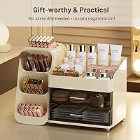Aveniee Makeup Organizer with Drawers - Cream White — image 6