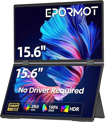 EPORMOT 15.6″ Dual-Screen Portable Monitor