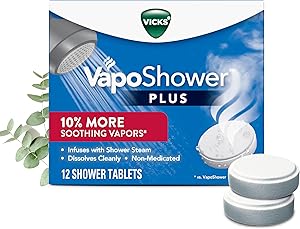 Vicks VapoShower Plus Eucalyptus & Menthol Shower Steamers, 12 Count Review