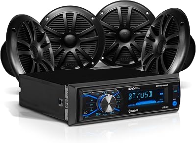 BOSS Audio Systems MCBK634B.64 Marine Boat Bluetooth Stereo & 6.5 Inch Speakers