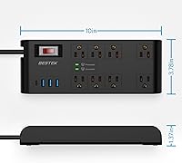 BESTEK 4000 Joules Surge Protector with USB and 8 Outlets — image 8