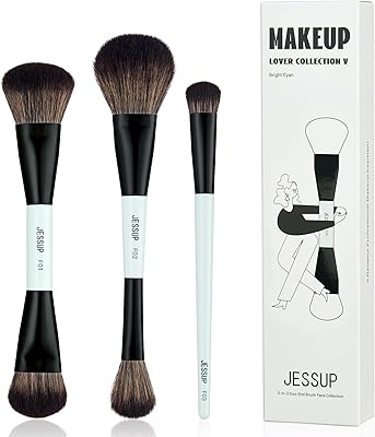 Jessup Face Makeup Brushes Set T503 - 3pcs Blue