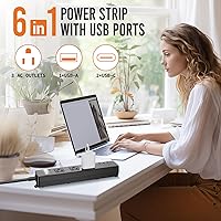 CALIONLTD USB Outdoor Power Strip with 3 Outlets and 3 USB Ports — image 2