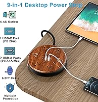 TOPREK Power Strip with USB, 6 Outlets, 20W USB-C Fast Charging — image 2