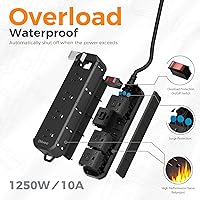 Diivoo Waterproof Surge Protector with 50 FT Extension Cord — image 6