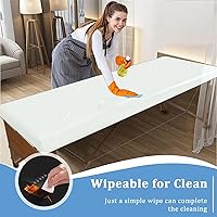 KIDOACOW Leather Massage Table Cover Protector - White, 80 x 32 x 4 inches — image 4