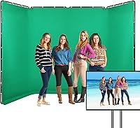 GSKAIWEN 7.87ft x 13.12ft Green Screen Backdrop with Stand — image 1