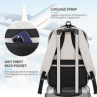 A5-Grey2-US Backpack for Men Women with USB Charging Port — image 8