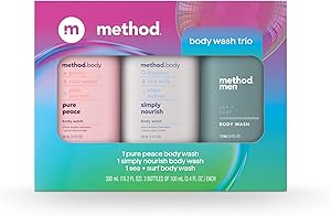 Method Body Wash Gift Set, Pure Peace, Simply Nourish, Sea + Surf - 3.4oz Travel Size Bottles Review