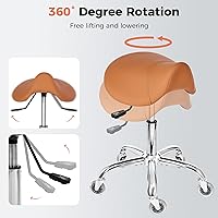 BEWISHOME Rolling Saddle Stool — image 8