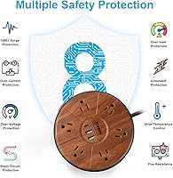 TOPREK Power Strip with USB, 6 Outlets, 20W USB-C Fast Charging — image 5