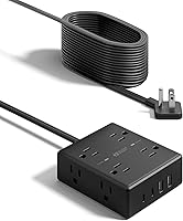 SUPERDANNY 20Ft Long Extension Cord Surge Protector Power Strip with USB-C — image 9
