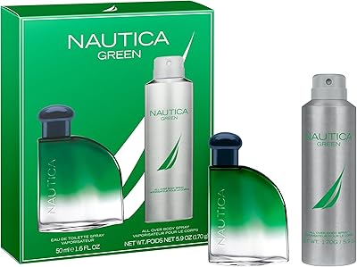 Nautica Color Green Giftset 1.7oz EDT + 6oz Deodorizing Body Spray