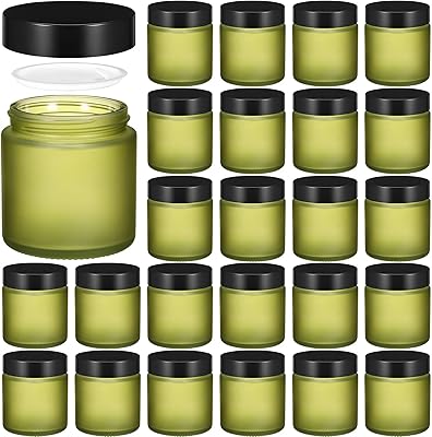 Norme 24 Pcs 4 oz Glass Jars with Lids - Pea Green