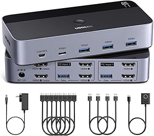 UGREEN HDMI KVM Switch 2 Monitors 2 Computers 4K@60Hz