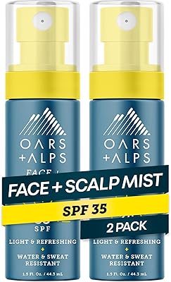 Oars + Alps Face & Scalp Sunscreen Spray Mist SPF 35, 2pk