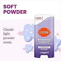 Lume Whole Body Deodorant Invisible Cream Stick, Soft Powder, 2.2oz (Pack of 2) — image 3