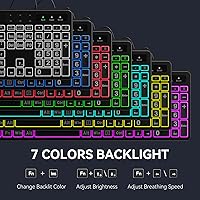 MARVO WK712 Large Print Backlit Keyboard — image 3