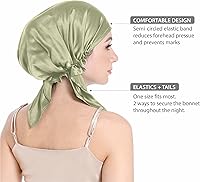 SissiLita 100% Silk Bonnet for Sleeping - Sage Green — image 2