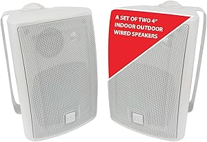 Dual Electronics LU43PW 4″ 3-Way Outdoor Indoor Wired Speakers Review