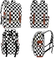 MCWTH Checkered School Backpack for Girls Women 15.6-inch Laptop Backpack — image 6