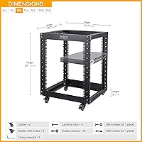 RIVECO 12U Server Rack Open Frame with Casters — image 3