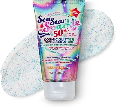 Seastar Sparkle Cosmic Marshmallow Scented Glitter Sunscreen Lotion SPF 50 - 3.4oz