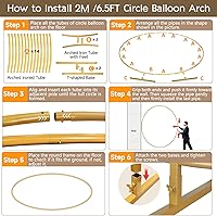 JEBUTU 6.5FT Gold Balloon Arch Stand — image 5
