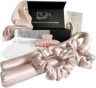 Sleep ‘N Curl Heatless Hair Curler Kit with Pure Mulberry Silk Cap