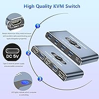 AUKOKIOULA KVM Switch 2 Computers 1 Monitor 4K@60Hz — image 7