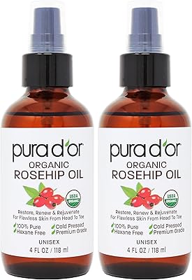 PURA D'OR Organic Rosehip Seed Oil 8oz