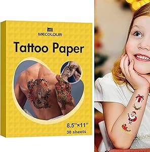 MECOLOUR Printable Temporary Tattoo Paper - 8.5″x11″, 20 Sets