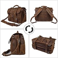 Augus Leather Messenger Bag for Men 17″ Laptop Briefcase — image 3