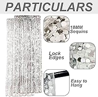 SFN SKY 9FTx9FT Silver Sequin Backdrop Curtains — image 3