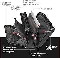 TydeCkare 16″ Carry-on Luggage with 2 Laptop Compartments — image 2