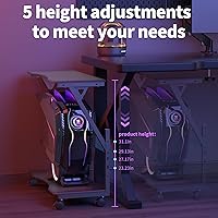 Pholiten Computer Tower Cart, Adjustable Height, 2-Tier, Black — image 3