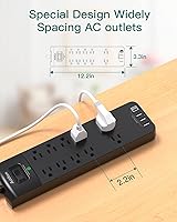 Addtam 12FT Long Power Strip Surge Protector — image 3
