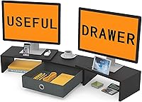 WESTREE Dual Monitor Stand Riser with Drawer — image 1