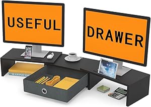 WESTREE Dual Monitor Stand Riser with Drawer Review