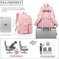 Caoroky Knight Women Backpack for Girls, Pink, Large — image 5