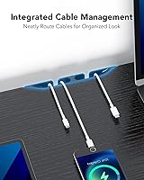 HUANUO Large Dual Monitor Stand with Drawer — image 6