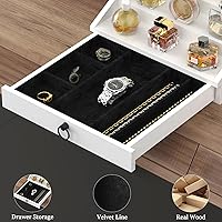 upcessory Wooden Cologne Organizer for Men – 4-Tier White with Velvet Drawer — image 3