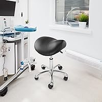 Saloniture Professional Ergonomic Saddle Stool, Black — image 2