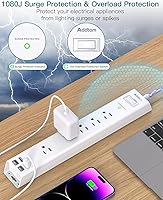 Addtam 10Ft Surge Protector Power Strip AD313C2 — image 3
