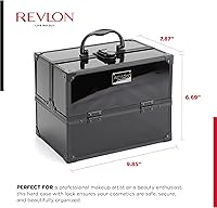 REVLON Makeup Box Organizer with Lock and Key, Smokey Tinted Transparent — image 6