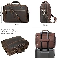 TIDING Men's Leather 15.6 Inch Laptop Backpack Convertible Briefcase — image 6
