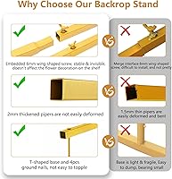 LMEBE Gold Square Backdrop Stand 6.6x3.3 FT — image 3