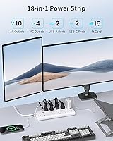 Maxpw 18-in-1 Power Strip Surge Protector with 14 Outlets and 4 USB Ports — image 2